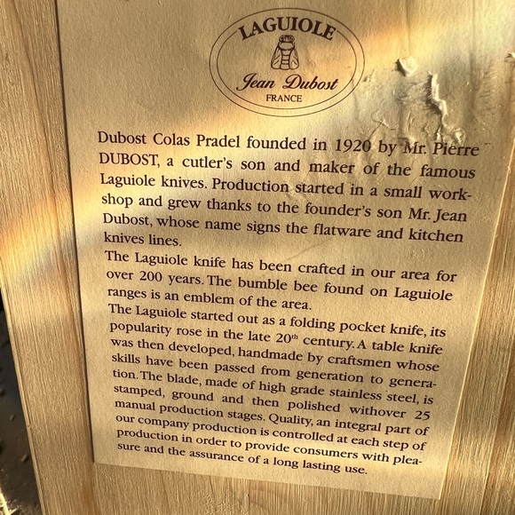 Laguiole Inox France Cheese/Butter Knives Set of 4 Black - Picture 6 of 6